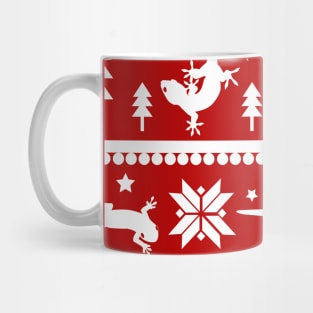 Gecko Fair Isle Pattern (Red) Mug